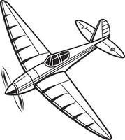Propeller Airplane Silhouette in Flight vector