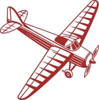 Retro Propeller Airplane Silhouette vector