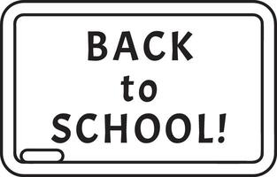 Blackboard with back to school writing and piece of chalk at the bottom is perfect for educational content related to the beginning of classes vector
