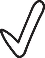 Simple, hand drawn check mark symbolizing agreement, acceptance, and positive outcome, ideal for conveying a sense of completion or validation vector