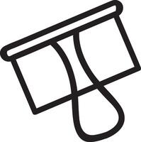 Simple black line icon of an open metal paint can pouring a thick blob of paint, isolated on a white background, representing home renovation and decorating vector