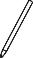Minimalist black and white line art featuring a classic writing instrument, perfect for enhancing educational materials or stationery related designs and projects vector