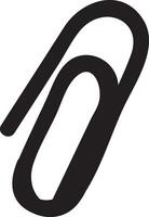Simple black paperclip icon isolated on a clean white background, symbolizing essential office supplies and serving as a visual representation of document attachment and organization vector