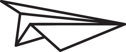 Minimalist line art illustration featuring a paper plane gliding gracefully through the air, representing themes of travel, communication, and the beauty of simplicity vector