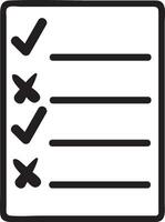 Simple checklist icon featuring both completed and uncompleted tasks, effectively representing to do lists, progress tracking, and efficient task management in various settings vector