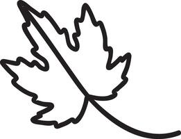 Simple, hand drawn illustration of a maple leaf, a national symbol of Canada, rendered in black outline against a white background, evoking nature, autumn, and national identity vector