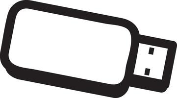 Simple, bold usb flash drive icon in black and white, symbolizing data storage and transfer in the digital age, perfect for technology related projects vector