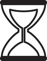 Minimalist illustration featuring an hourglass with sand flowing, representing the passage of time, countdowns, deadlines, and the continuum of history vector