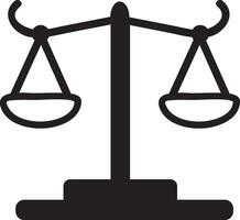 Simple balance scale icon illustrating the concepts of justice, equality, and law, perfectly suited for themes related to legal matters, ethics, and moral decision making vector