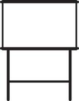 Minimalist illustration featuring a blank whiteboard on a tripod, perfect for presentations, training, and education in office and classroom environments vector