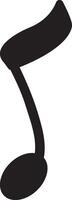 Simple black silhouette of an eighth note, representing rhythm, melody, and musical expression, evokes the essence of sound and the beauty of musical notation vector