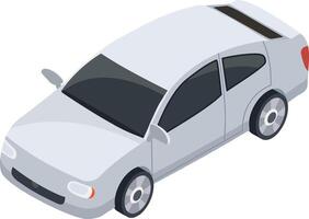 Modern white generic car speeding up on a white background, isometric view of a vehicle representing concepts such as transportation, speed and car industry vector