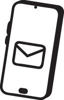 Modern smartphone displaying a new email notification on the screen, symbolizing instant communication and connectivity in the digital age. Highlighting the importance of staying connected vector