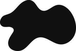 Abstract black organic blob shape flowing on a white background, creating a dynamic and fluid composition with a sense of movement and energy, suitable for various design and artistic projects vector