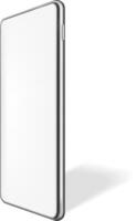 Realistic smartphone mockup casting a soft shadow on a clean white background, ideal for highlighting mobile apps and website designs with a modern, sleek aesthetic vector