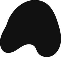 Smooth, curved, and irregular black shape creates a sense of fluidity and movement against a clean white backdrop, suitable for various design applications vector