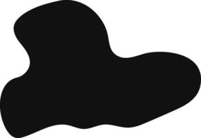 Irregular abstract black shape with smooth curves and rounded edges, resembling a puddle or liquid form, creating a sense of fluidity and motion against a clean white background vector