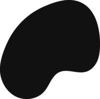 Featuring a simple black, irregular, rounded abstract blob shape on a white background, creating a striking graphic design element with ample copy space for versatile use vector
