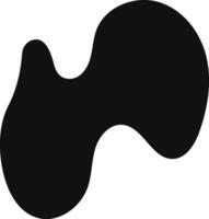 Flat illustration featuring a black irregular shape with smooth curves, resembling liquid or abstract forms, isolated on white for a modern minimalist look vector