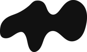 Irregular abstract curved flowing black shape on a white background, creating a sense of fluidity and movement, suitable for various design purposes vector