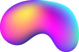 Colorful gradient smoothly transitioning through shades of pink, purple, yellow, and blue, creating a fluid abstract shape on a clean white background for vibrant design projects vector
