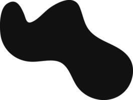 Irregular abstract black shape flowing gracefully across a white background, forming a dynamic and modern design element that enhances visual appeal and creativity vector