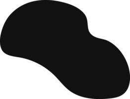 Smooth, curved, and irregular black blob creating an abstract and organic shape against a clean white backdrop, suitable for various design and artistic applications vector
