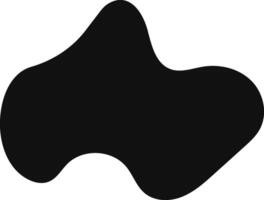 Smooth, curved, and irregular black blob shape creates a sense of fluidity and dynamism against a clean white backdrop, offering a versatile design element for various creative projects vector