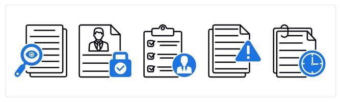Set of 5 GDPR icons as transparency, personal data, privacy impact assessment vector
