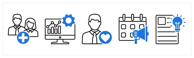Set of 5 Influencer icons as follower, data driven, trendy influencer vector