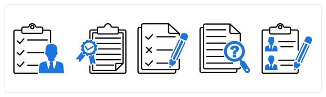 Set of 5 Survey and Rating icons as survey, quality certificate, to do list vector
