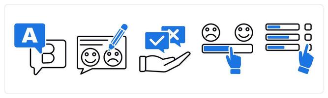 Set of 5 Survey and Rating icons as option, feedback, opinion vector