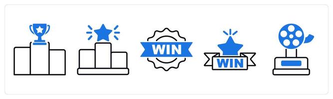 Set of 5 Award icons as ranking, podium, win vector