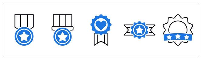 Set of 5 Award icons as badge, emblem, favorite badge vector