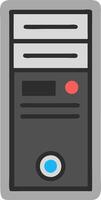 a computer with a blue button on it vector