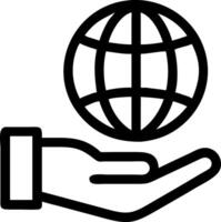 A cute hand holding a globe icon design vector