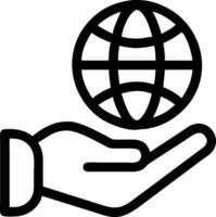 Simple hand holding a globe icon design vector