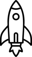 a black and white drawing of a rocket icon ship design vector