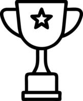 A drawing of a trophy cup design vector