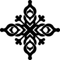 A symmetrical graphic design, featuring intricate patterns and shapes, creating a wicker ornament. vector