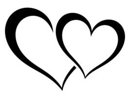 Two interlocking hearts, symbolizing love and connection. vector