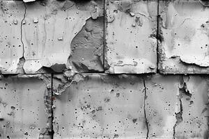 Weathered Concrete Wall With Peeling Texture and Cracks photo