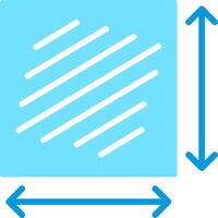 A blue square with a line drawn on it vector