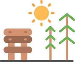 A wooden bench and a tree with the sun in the background vector