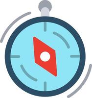 A compass icon with a red arrow pointing to it vector