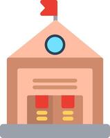 A building with a red flag on top vector