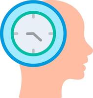 A person's head with a clock in it vector