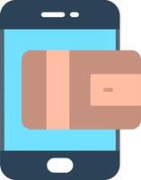 A phone with a wallet in it vector