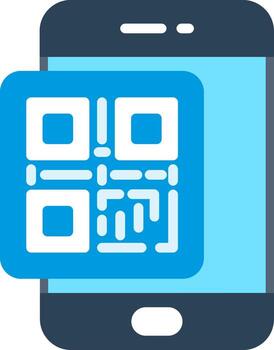 qr código en móvil teléfono vector