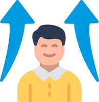 A man with two arrows pointing up vector